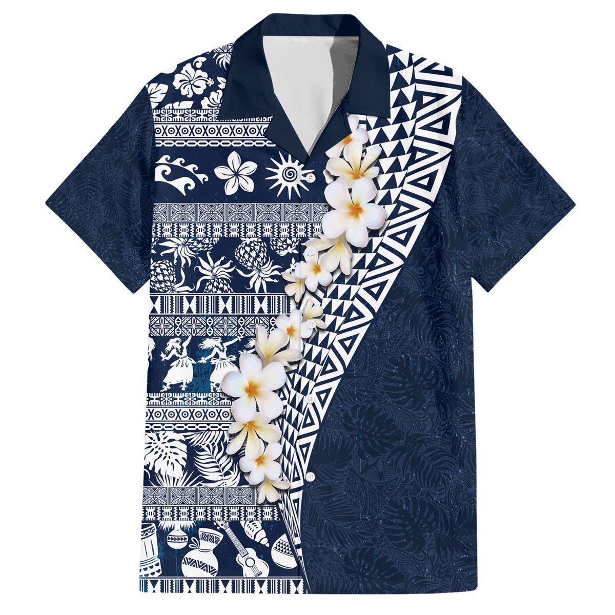 Hawaii Plumeria Tribal Vintage Hawaiian Shirt Special Blue LT03 Blue - Polynesian Pride