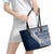 Hawaii Plumeria Tribal Vintage Leather Tote Bag Special Blue