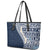 Hawaii Plumeria Tribal Vintage Leather Tote Bag Special Blue