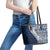 Hawaii Plumeria Tribal Vintage Leather Tote Bag Special Blue