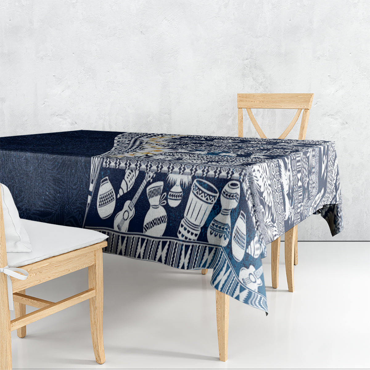Hawaii Plumeria Tribal Vintage Tablecloth Special Blue LT03 - Polynesian Pride