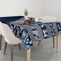 Hawaii Plumeria Tribal Vintage Tablecloth Special Blue LT03 - Polynesian Pride