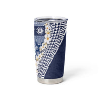 Hawaii Plumeria Tribal Vintage Tumbler Cup Special Blue LT03 - Polynesian Pride