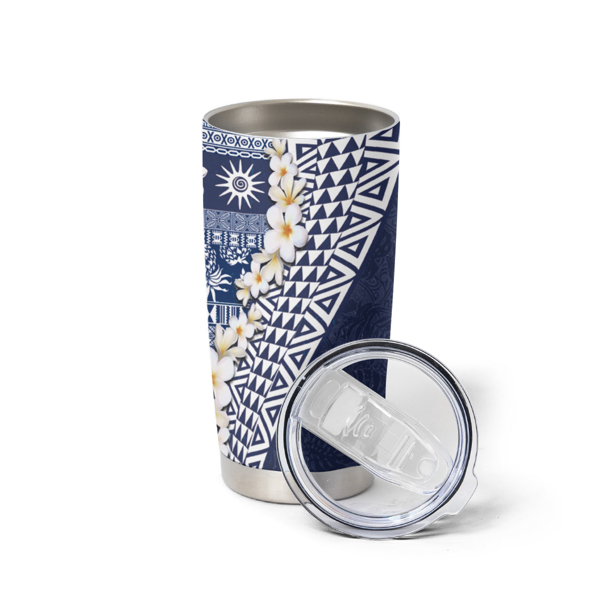 Hawaii Plumeria Tribal Vintage Tumbler Cup Special Blue LT03 - Polynesian Pride
