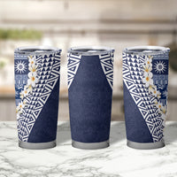 Hawaii Plumeria Tribal Vintage Tumbler Cup Special Blue LT03 - Polynesian Pride