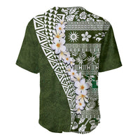 Hawaii Plumeria Tribal Vintage Baseball Jersey Special Green LT03 - Polynesian Pride