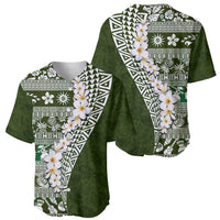 Hawaii Plumeria Tribal Vintage Baseball Jersey Special Green LT03 - Polynesian Pride
