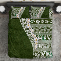 Hawaii Plumeria Tribal Vintage Bedding Set Special Green LT03 Green - Polynesian Pride