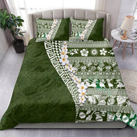 Hawaii Plumeria Tribal Vintage Bedding Set Special Green LT03 - Polynesian Pride