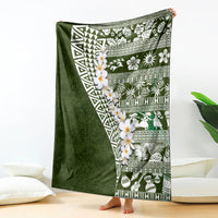 Hawaii Plumeria Tribal Vintage Blanket Special Green LT03 - Polynesian Pride