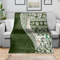 Hawaii Plumeria Tribal Vintage Blanket Special Green LT03 - Polynesian Pride