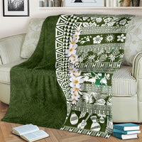 Hawaii Plumeria Tribal Vintage Blanket Special Green LT03 - Polynesian Pride