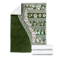 Hawaii Plumeria Tribal Vintage Blanket Special Green LT03 - Polynesian Pride