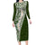 Hawaii Plumeria Tribal Vintage Family Matching Long Sleeve Bodycon Dress and Hawaiian Shirt Special Green