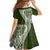 Hawaii Plumeria Tribal Vintage Family Matching Short Sleeve Bodycon Dress and Hawaiian Shirt Special Green