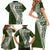 Hawaii Plumeria Tribal Vintage Family Matching Short Sleeve Bodycon Dress and Hawaiian Shirt Special Green