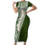 Hawaii Plumeria Tribal Vintage Family Matching Short Sleeve Bodycon Dress and Hawaiian Shirt Special Green