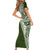 Hawaii Plumeria Tribal Vintage Family Matching Short Sleeve Bodycon Dress and Hawaiian Shirt Special Green