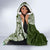 Hawaii Plumeria Tribal Vintage Hooded Blanket Special Green