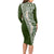 Hawaii Plumeria Tribal Vintage Long Sleeve Bodycon Dress Special Green