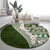 Hawaii Plumeria Tribal Vintage Round Carpet Special Green