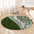 Hawaii Plumeria Tribal Vintage Round Carpet Special Green