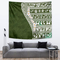 Hawaii Plumeria Tribal Vintage Tapestry Special Green LT03 Green - Polynesian Pride