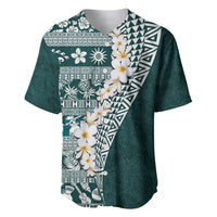 Hawaii Plumeria Tribal Vintage Baseball Jersey Special Turquoise LT03 Turquoise - Polynesian Pride