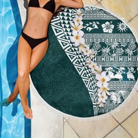 Hawaii Plumeria Tribal Vintage Beach Blanket Special Turquoise LT03 - Polynesian Pride