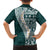 Hawaii Plumeria Tribal Vintage Family Matching Puletasi and Hawaiian Shirt Special Turquoise