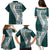 Hawaii Plumeria Tribal Vintage Family Matching Puletasi and Hawaiian Shirt Special Turquoise