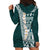 Hawaii Plumeria Tribal Vintage Hoodie Dress Special Turquoise