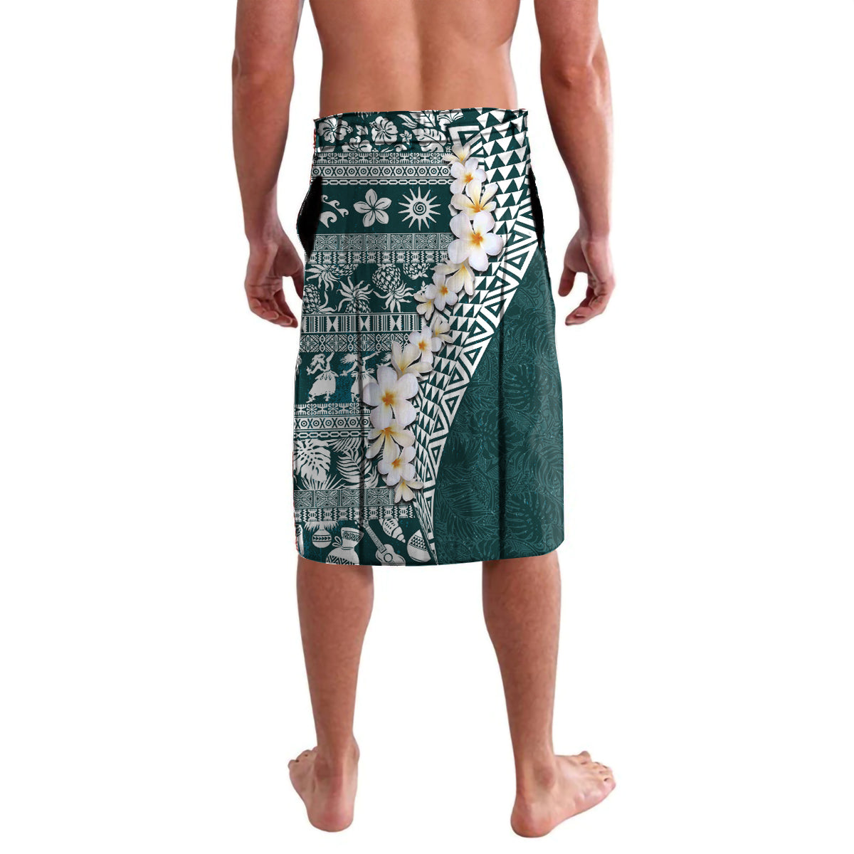 Hawaii Plumeria Tribal Vintage Lavalava Special Turquoise LT03 - Polynesian Pride