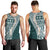 Hawaii Plumeria Tribal Vintage Men Tank Top Special Turquoise