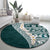 Hawaii Plumeria Tribal Vintage Round Carpet Special Turquoise