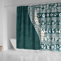 Hawaii Plumeria Tribal Vintage Shower Curtain Special Turquoise LT03 - Polynesian Pride