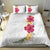 Hawaiian Plumeria and Hibiscus Bedding Set White Mode