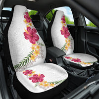 Hawaiian Plumeria and Hibiscus Car Seat Cover White Mode LT03 One Size White - Polynesian Pride