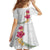 Hawaiian Plumeria and Hibiscus Family Matching Long Sleeve Bodycon Dress and Hawaiian Shirt White Mode