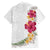 Hawaiian Plumeria and Hibiscus Family Matching Long Sleeve Bodycon Dress and Hawaiian Shirt White Mode