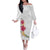 Hawaiian Plumeria and Hibiscus Family Matching Off The Shoulder Long Sleeve Dress and Hawaiian Shirt White Mode