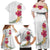 Hawaiian Plumeria and Hibiscus Family Matching Off Shoulder Maxi Dress and Hawaiian Shirt White Mode