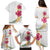 Hawaiian Plumeria and Hibiscus Family Matching Puletasi and Hawaiian Shirt White Mode