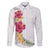 Hawaiian Plumeria and Hibiscus Family Matching Puletasi and Hawaiian Shirt White Mode