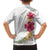 Hawaiian Plumeria and Hibiscus Family Matching Short Sleeve Bodycon Dress and Hawaiian Shirt White Mode