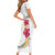 Hawaiian Plumeria and Hibiscus Family Matching Short Sleeve Bodycon Dress and Hawaiian Shirt White Mode