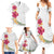 Hawaiian Plumeria and Hibiscus Family Matching Summer Maxi Dress and Hawaiian Shirt White Mode