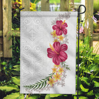 Hawaiian Plumeria and Hibiscus Garden Flag White Mode LT03 Garden Flag White - Polynesian Pride