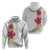 Hawaiian Plumeria and Hibiscus Hoodie White Mode