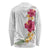 Hawaiian Plumeria and Hibiscus Long Sleeve Shirt White Mode